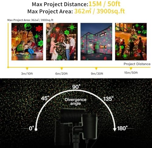 Christmas Projector Lights Outdoor, 12 Christmas Patterns, IP65 Waterproof, Remote Control and Timer, Christmas Decorations Light for Indoor/Outdoor Yard Party Garden, Ideal Christmas Gift - Image 3
