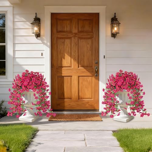 Vibrant Silk Artificial Flowers for Outdoors with Realistic UV Resistant Fake Plants,Includes 2 PCS of Spring Garden Decor Set for Hanging, Patio, Front Porch, Yard Decorations Outdoor - Image 3