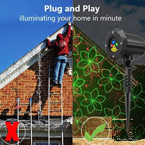 Poeland Garden Lights Moving Laser Christmas Lights 20 Patterns Decorative Lighting Laser Projector for Home and Garden - Image 3