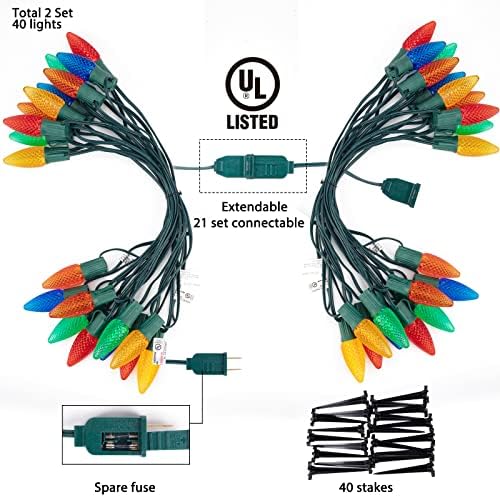 Brightown Strawberry C9 Christmas Pathway String Lights, 25.7 FT C9 Lights - Image 5