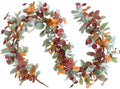 Artificial Fall Wreath for Front Door, Autumn Garland with Lambs Ears Leave Eucalyptus Leaves Berry,Fall Garland for Indoor Outdoor Farmhouse Home Wall Window Festival Decor by CIROASES