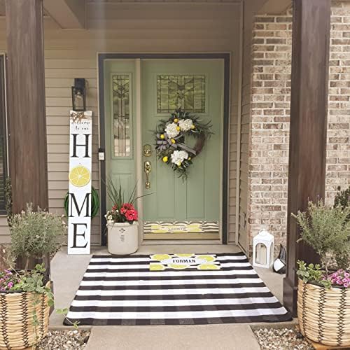 CAINANEL Buffalo Plaid Rugs 5' x 7' Cotton Black and White Check Rug Hand-Woven Indoor/Outdoor Area Rug for Welcome Door Mat, Front Porch,Kitchen,Bathroom,Entry Way,Living Room - Image 6