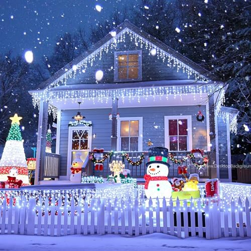White Christmas Lights Outdoor, 33ft 400 LED Icicle Lights for Outside - Image 5