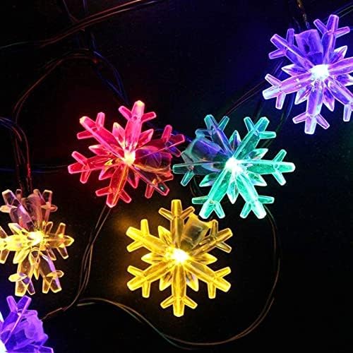 Dazzle Bright 100 LED Solar Christmas Snowflake Lights Outdoor, 39 FT Solar Powered Snowflake String Lights Waterproof for Xmas Tree, Holiday, Wedding Party, Patio Decorations (Multi Color) - Image 6