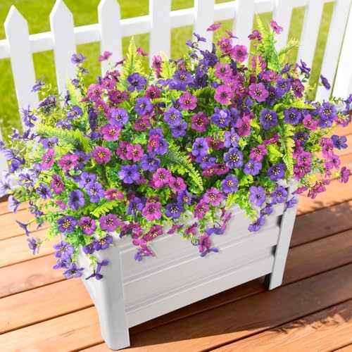 Hommyea Artificial Fake Flowers Plants for Outdoors Silk Spring Home Decor - Image 2