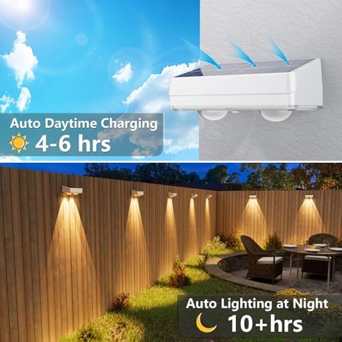 VOLISUN Solar Fence Lights Outdoor 12 Pack, 50Lumen RGB Color Changing - Image 4