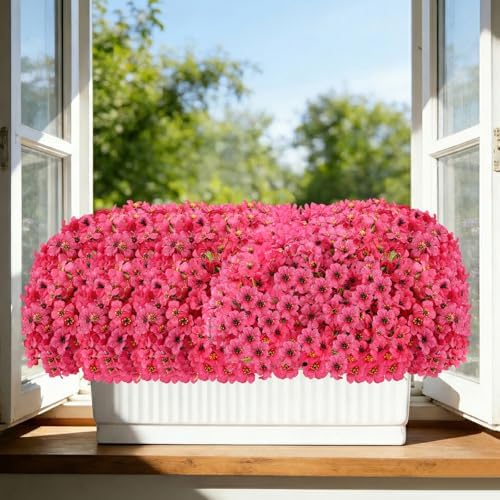 22 Pack Artificial Flowers for Outdoor Indoor Fake Plants(Rose Red) - Image 4