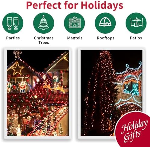 LAMPHOME RED Christmas Lights Set 100 Count 19.6 Feet Incandescent Bulb Mini String Lights for Indoor Christmas Tree Garland Birthday Wedding Party Festival Decoration, White Wire - Image 6