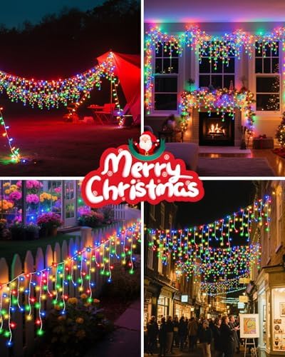 Christmas Outdoor/Indoor Decorations Ice Lights Twinkle Fairy String Light - Image 5