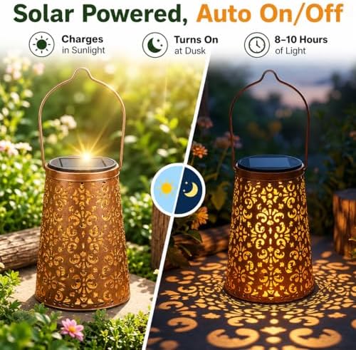 LeiDrail Butterfly Solar Lanterns, Outdoor Hanging Garden Lights, 2 Pack - Image 3