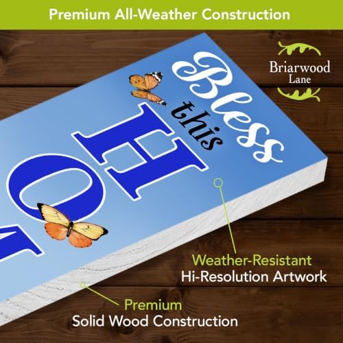 Briarwood Lane Spring Double Sided Reversible Pine Porch Leaner 47x9.5 Bless This Home For Spring Porch Leaner - Image 4