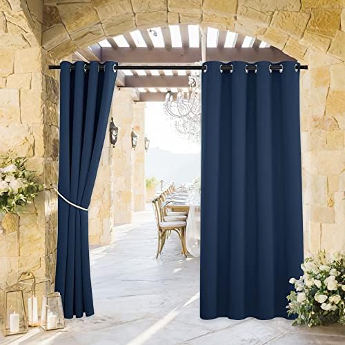 RYB HOME Outdoor Curtains for Patio Deck,Waterproof & Block Sunlight by RYBHOME