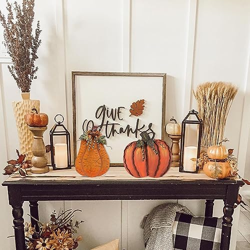 Pumpkin Decoration for Home Free Standing Metal Flat Pumpkins - Image 3