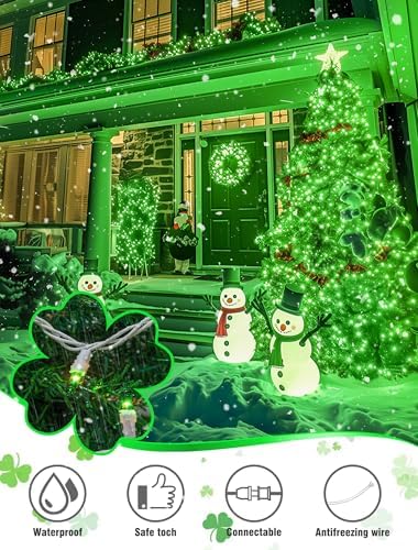Hopolon St. Patrick's Day Lights,2 Pack Total 100 Count 26 FT,White Wire - Image 3