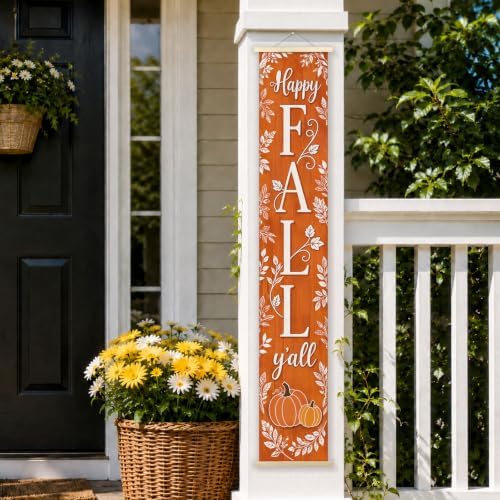 Orange Fall Pumpkin Porch Door Banner Wall Decorations 8x47 - Image 6