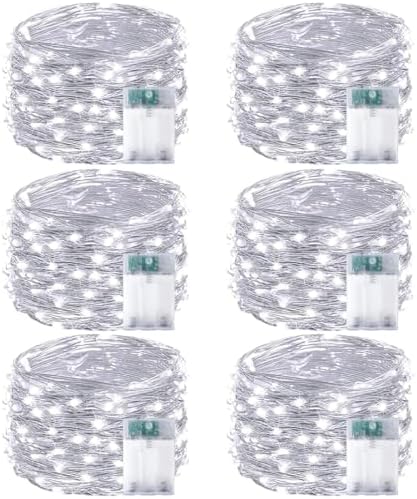 6 Pack Fairy Lights Battery Operated 16FT 50 LED String Lights Cool White by EXF