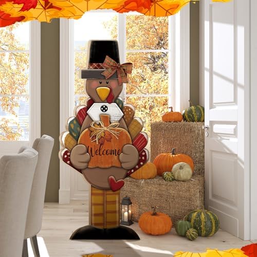35 H Thanksgiving Wooden Porch Sign, Turkey Porch Decor - Image 6