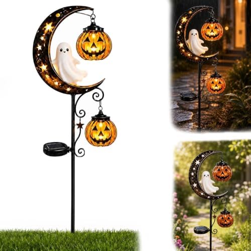 Halloween Decorations Outdoor-Solar Stake Lights Halloween Decor (Black-F) by Unknown
