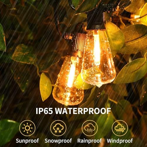 ZOTOYI Outdoor String Lights, 25 FT Bistro Lights with 13 Shatterproof ST38 LED Bulbs, Waterproof Connectable String Lights for Outside, Patio Lights String Outdoor for Backyard Porch Decor Gift - Image 3