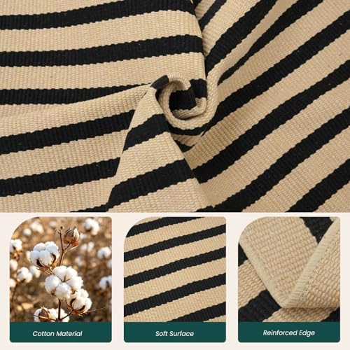 KOZYFLY Brown and Black Area Rug 3x5 Ft Washable - Image 5