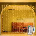 Ollny Curtain Lights 9.8ftx9.8ft, 300LED Fairy Light with Remote Warm White by Ollny