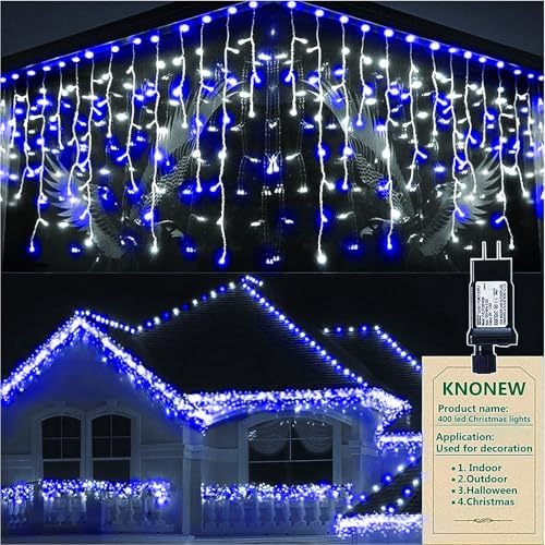 KNONEW Christmas Lights Outdoor Decorations 33ft 400 LED Hanging Light by KNONEW