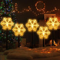 Mycznsyard Solar Snowflake Pathway Light 5 Pack Christmas Decorative Lights Waterproof LED Night Lights for Outdoor Ground Lawn Landscape Holiday Party Decor (Warm White) by Mycznsyard