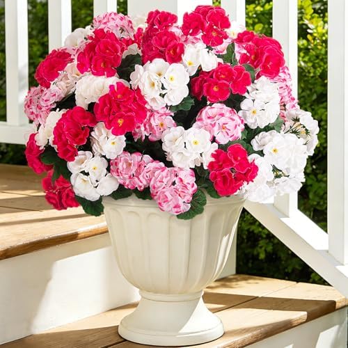 Ammyoo Artificial Geranium Flowers for Outdoors Fall Decoration by Ammyoo