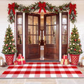 Duraaamo Red White Buffalo Plaid Runner Rug 2' x 5' for Christmas Decor by Duraaamo