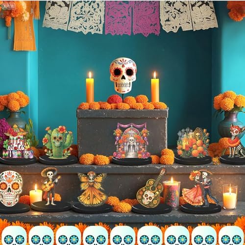 12 Pcs Day of The Dead Table Decorations Dia De Los Muertos Centerpieces - Image 5