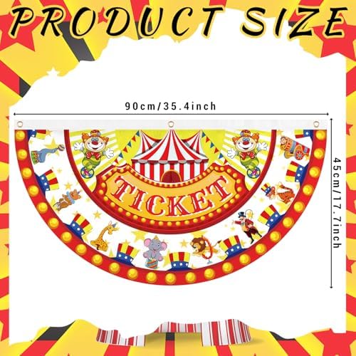 6 Pcs Circus Carnival Decoration Bunting Welcome Carnival Half Banner - Image 2