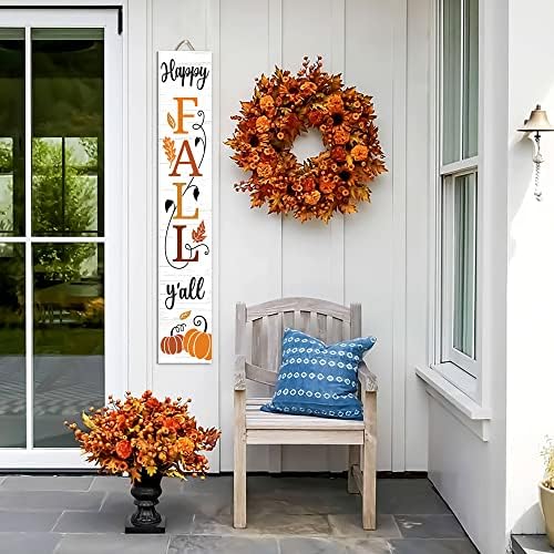 Happy Fall Y'all Wooden Porch Sign 47" Thanksgiving Large Welcome Porch Sign for Pumpkin Sign Autumn Home Front Door Yard Party Decor - Image 4