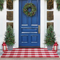 Christmas Buffalo Plaid Rug 3 x 5 Ft, Red White Indoor Outdoor Rug by PIXFAIRY