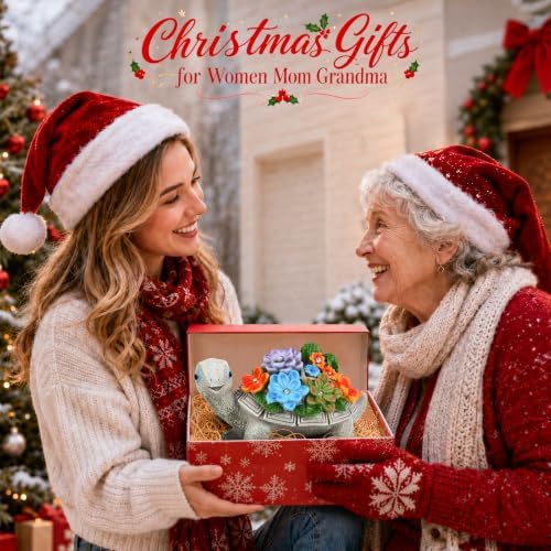 Linkax Turtle Statues Solar Garden Decor, Christmas Gift for Grandma Mom - Image 2