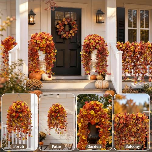 ColoPlay Artificial Mums for Outdoors Fall Decor, Faux Fake Hanging Flowers - Image 6
