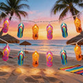 8.5FT Flip Flop String Lights 10 LED Colorful Slipper Lights – Tropical Beach Party Decorations, Waterproof Connectable Outdoor Plug in Fairy Lights for Patio Camping Luau Holiday Decor, UL Listed by Kivonfa
