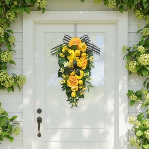 24 Inch Lighted Lemon Door Swag with 10 Warm White LEDs - Image 5