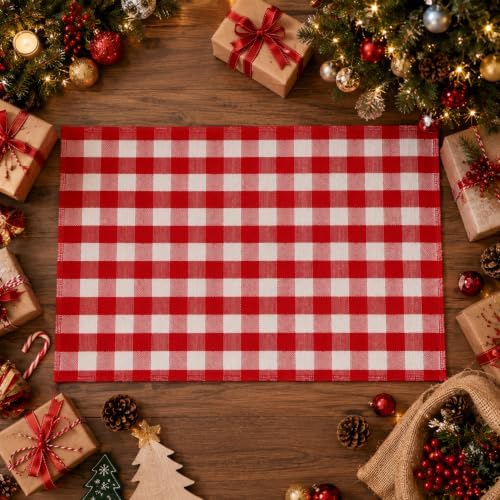 Duraaamo Red and White Checkered Rug 2.3'x3.6' for Christmas Outdoor Decor - Image 4