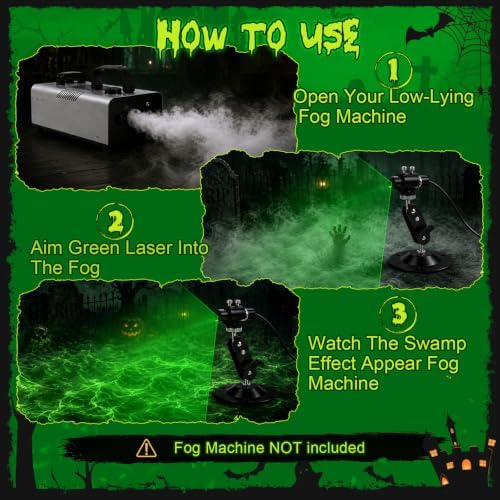 Halloween Swamp Laser Light, Green Laser Line Projector for Yard Decor - Image 6