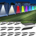 Solar Fence Lights Outdoor 12 Pack, LED Step Lights with 9 Lighting Options, Stainless Steel & IP65 Waterproof, Dusk to Dawn, Solar-Powered Wall Lamps for Outside, Deck, Steps, Patio, Backyard Decor by Lightkeeys