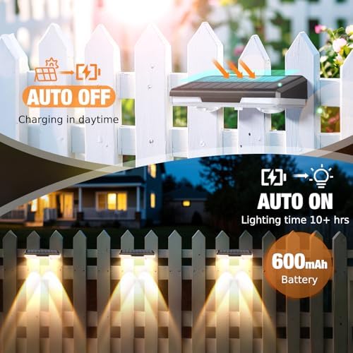 Solar Fence Lights, 12-Pack Solar Deck Lights Outdoor IP65 Waterproof, Fence Light Solar Powered for Fence, Deck, Porch, Backyard, Pathway, Garden - 8 Colors, RGB - Image 4