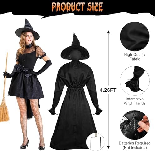 Halloween Decorations Outdoor, 5 Pack 4.3 FT Light Up Holding Hands Witches - Image 2