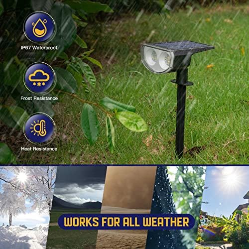Kyosho Solar Spot Lights Outdoor, IP67 Waterproof Solar Lights for Yard, Garden and Walkways, 38 LEDs RGBW Multicolor Spotlight, 6 Pack - Image 2