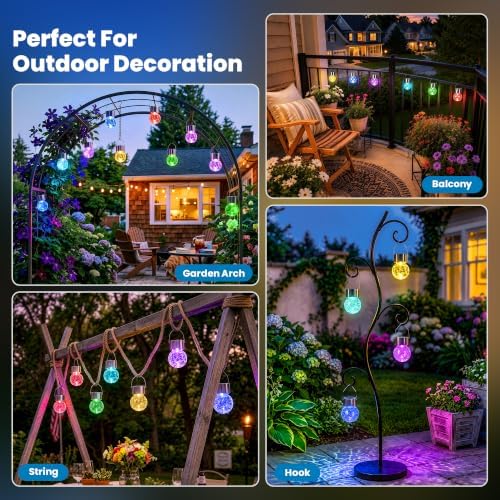 SOLPEX Solar Hanging Lanterns Solar Christmas Lights Outdoor Ornaments 8 Pc - Image 5