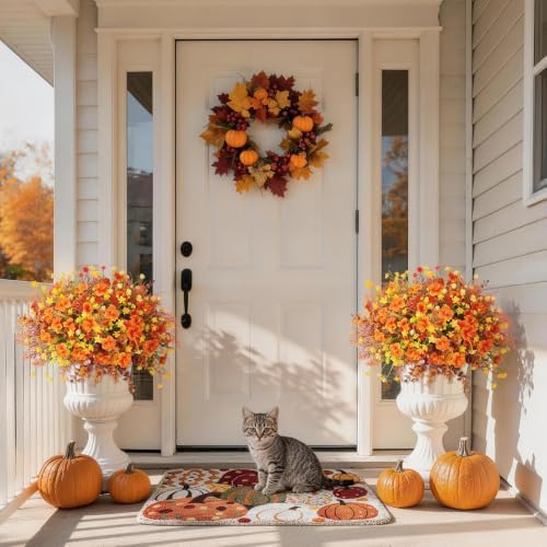 INQCMY Fall Artificial Flowers for Outdoors Planter Fake Plants 12 Bundles - Image 2