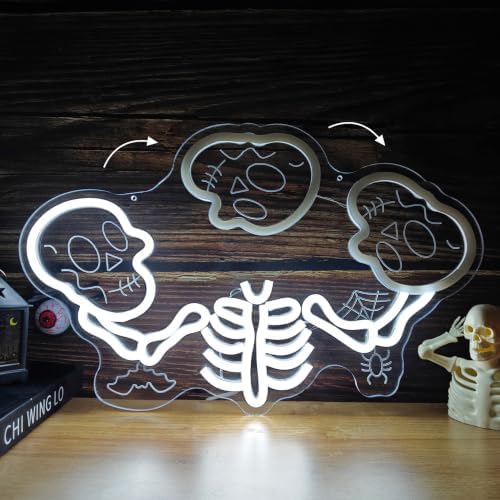 Juggling Skeleton Halloween Neon Sign Dimmable Animated LED Halloween Decor - Image 2