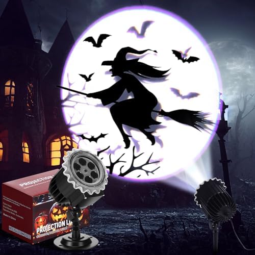 Halloween Projector Light with LED Film Slides, Witch by Lingvee