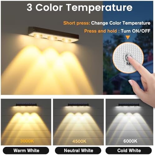 JOFIOS Solar Fence Lights, 3-Color Modes, 10H Battery, Black 12Pack - Image 2