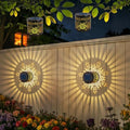 2 Pack Solar Fence Lights, Metal Flower Pattern Solar Powered Wall Lights by Forlivese