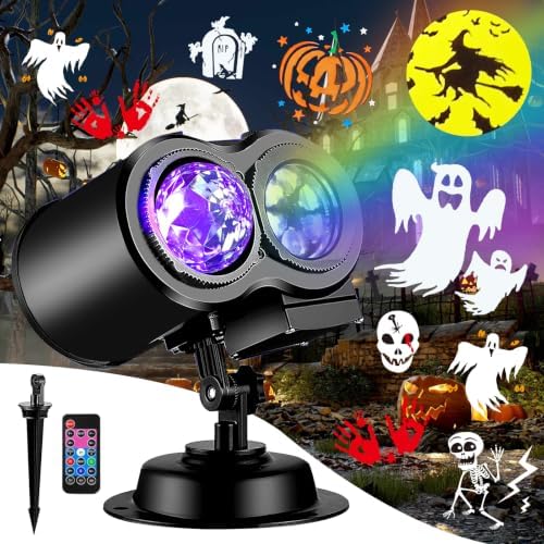 2026 Brighter Halloween Projector Lights,FLITI 19HD Slide (Ocean Wave & Patterns),11 Themes Waterproof Holiday Projector with Remote for Halloween,Christmas Decorations Outdoor or Indoors by Unknown